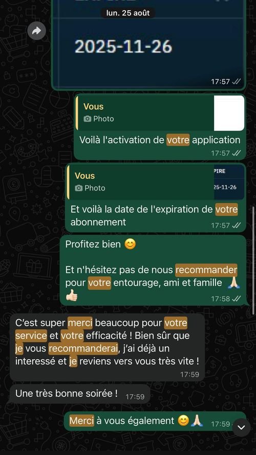 Capture WhatsApp avis client satisfait